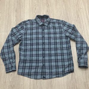 UNTUCKit Regular Fit Blue Plaid Long Sleeve 100% Cotton Shirt Sz M